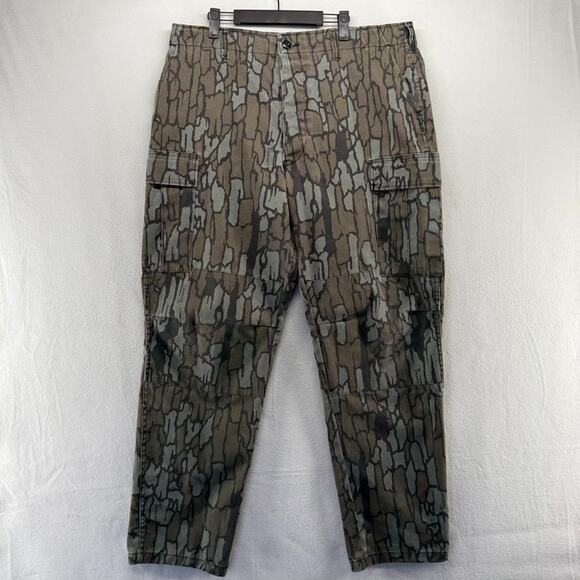 Vintage Cabelas Camo Pants Men's Large Long Brown Cargo Hunting Adjustable 90s - Picture 1 of 13